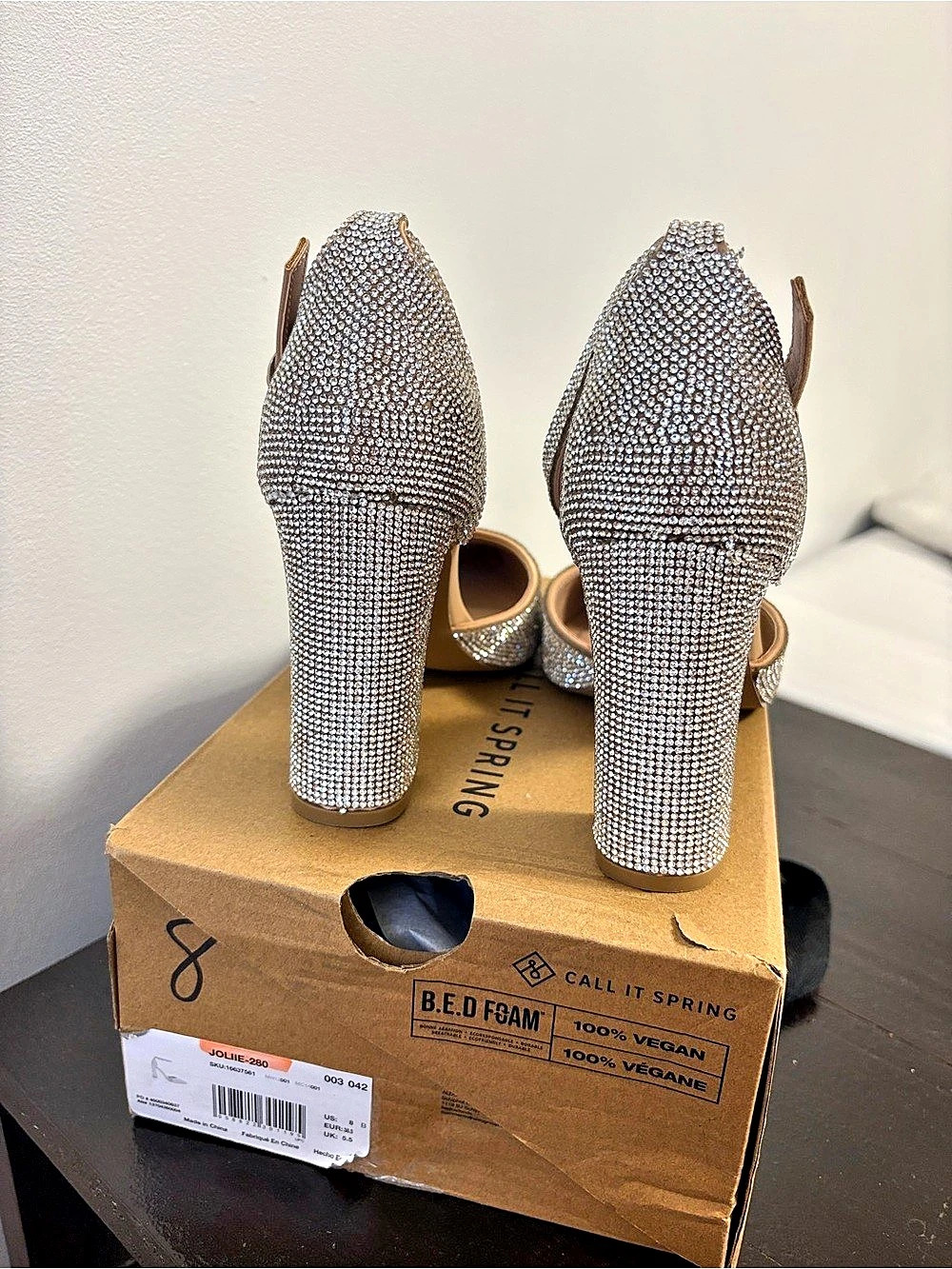 New Call It Spring Rhinestone Pointed-Toe Heels in Silver - Picture 4 of 4